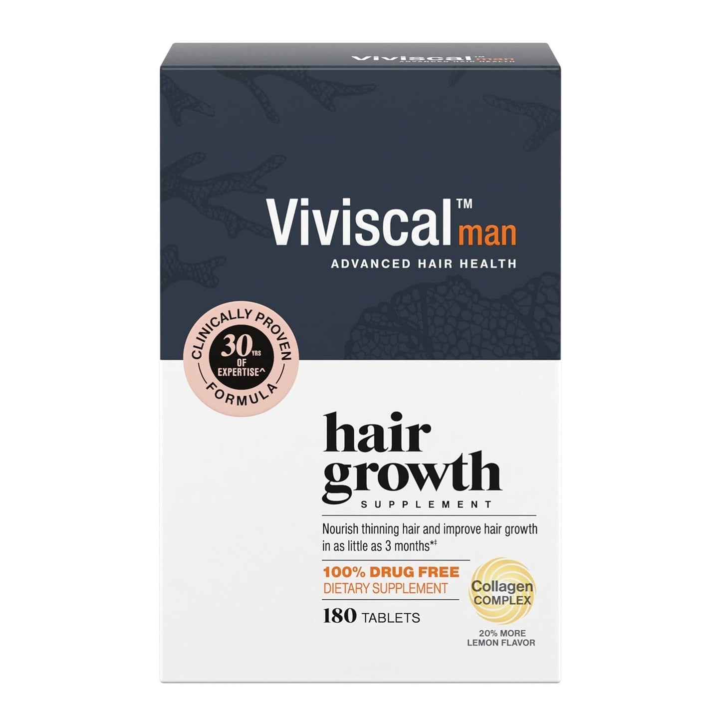 Viviscal Men's Hair Growth Supplements for Thicker Fuller Hair, Clinically Proven Collagen Complex